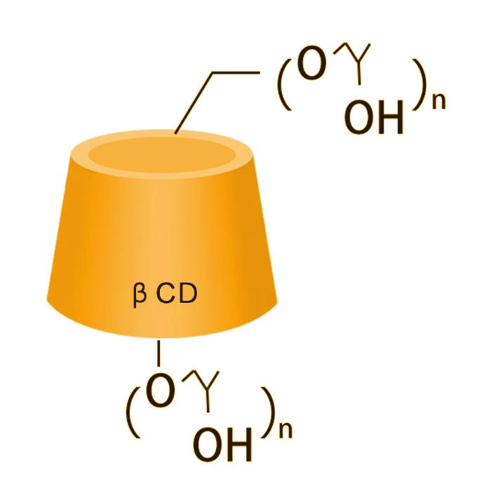 Tuaslagán uiscí béite hiodrocsapropyl cyclodextrin uiscí